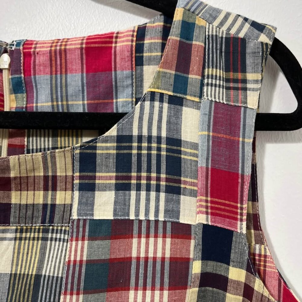 Madras Plaid Y2k Vintage Classic North Style Preppy Cottagecore Dress [Size 12] - Picture 4 of 10